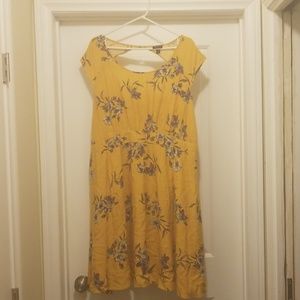 Torrid Yellow Floral Midi Dress